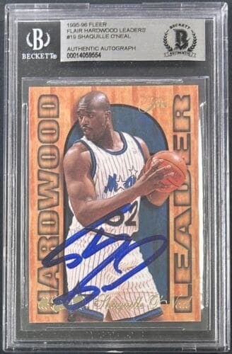 Shaquille Shaq O’Neal Signed 1995-96 Fleer Card 19 Beckett Card shaquille-shaq-oneal-1995-96-fleer, supplier stock photo