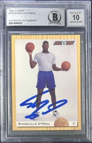 Shaquille Shaq O’Neal Signed 1993 Classic Card 104 Beckett Auto 10 Card shaquille-shaq-oneal-1993-classic-104, supplier stock photo