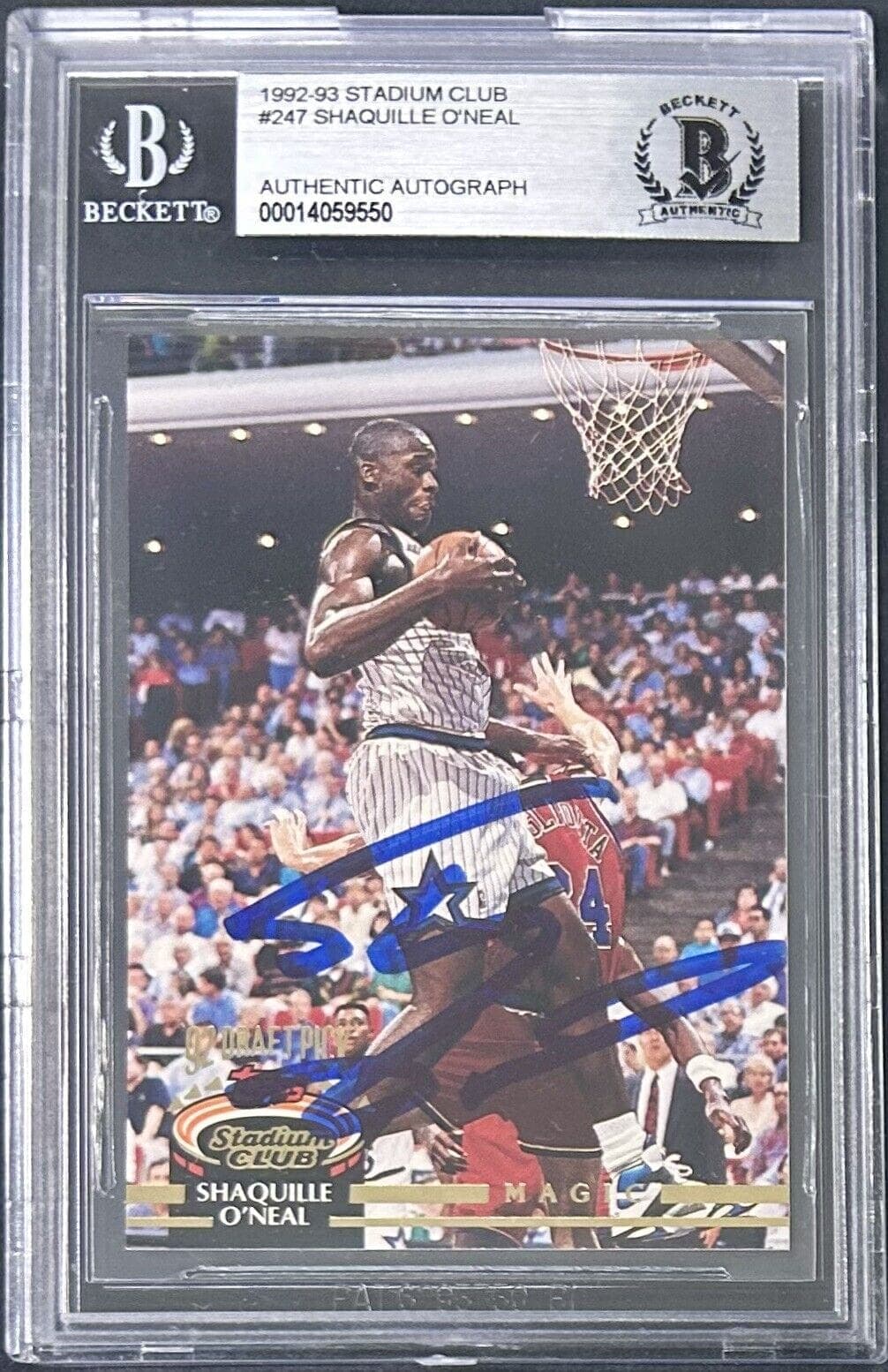 Shaquille O’Neal Signed 1992 Stadium Club #247 RC BAS Beckett Card shaquille-oneal-1992-stadium-club-247, supplier stock photo