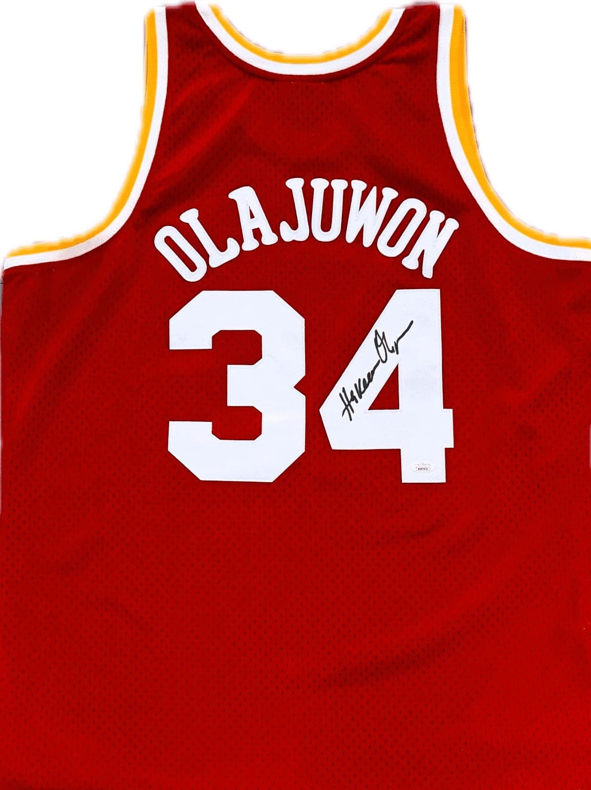 Hakeem Olajuwon Signed 93-94 Mitchell & Ness Hardwood Classics Rockets Jersey JS Hakeem Olajuwon Jersey 93-94-mitchell-ness-hardwood-classics, Houston Rockets, supplier stock photo