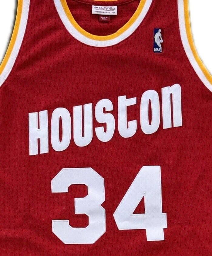 Hakeem Olajuwon Signed 93-94 Mitchell & Ness Hardwood Classics Rockets Jersey JS Hakeem Olajuwon Jersey 93-94-mitchell-ness-hardwood-classics, Houston Rockets, view 4, supplier stock photo
