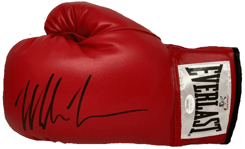 Mike Tyson Signed Left Red Leather Boxing Glove JSA and Mike Tyson Hologram Mike Tyson Glove left-red-leather-boxing-hologram, supplier stock photo
