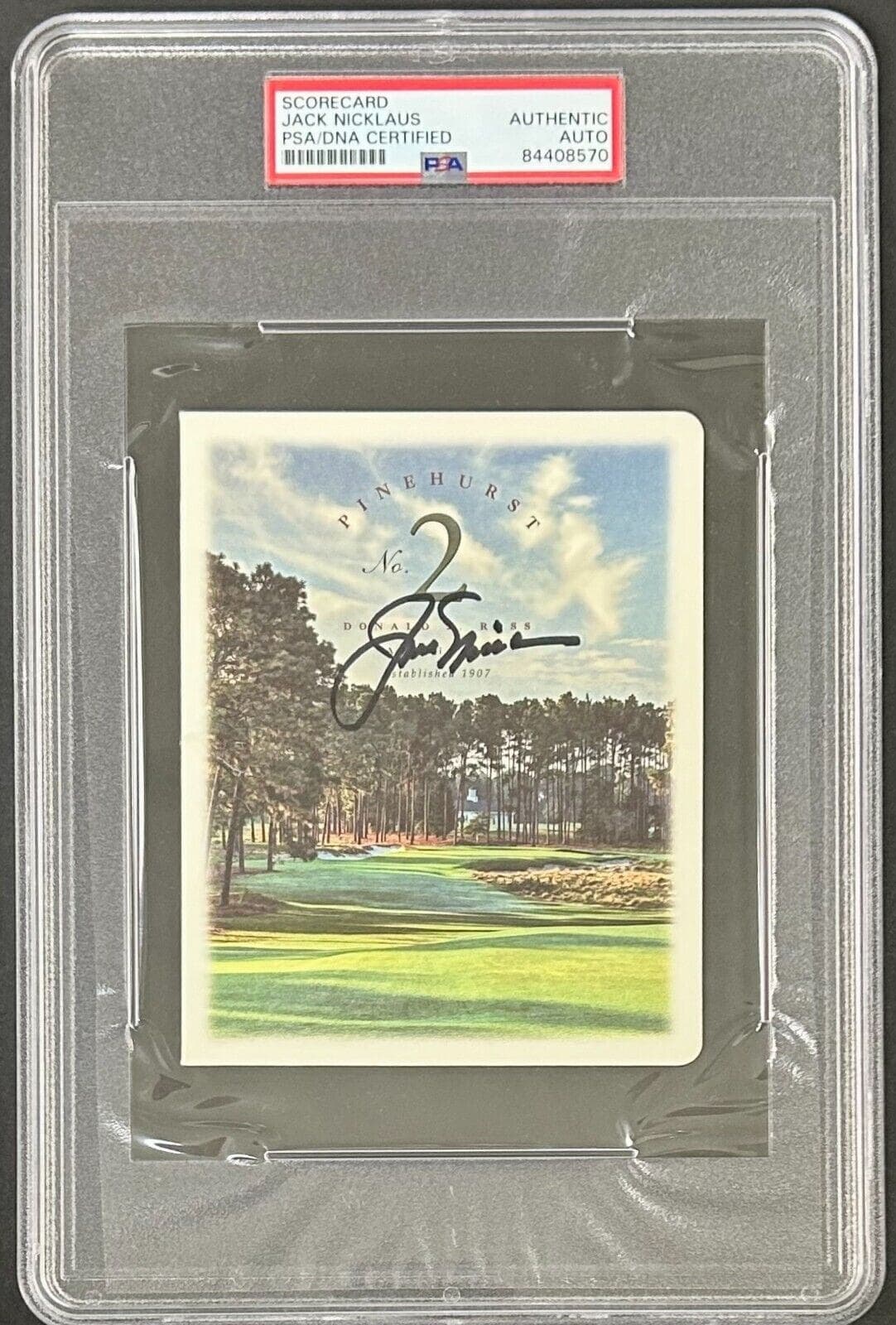 Jack Nicklaus Signed Autographed Pinehurst Scorecard PSA/DNA Authenticated Jack Nicklaus Card pinehurst-scorecard, supplier stock photo
