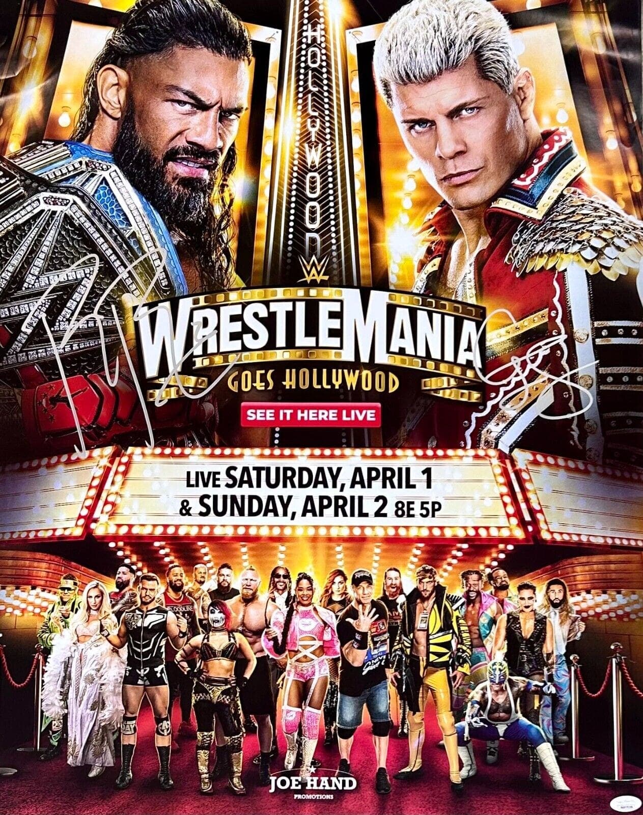 Roman Reigns & Cody Rhodes Signed 22×28 WrestleMania Poster JSA Authenticated Roman Reigns Other 22x28-cody-rhodes-22-28-wrestlemania-poster, supplier stock photo