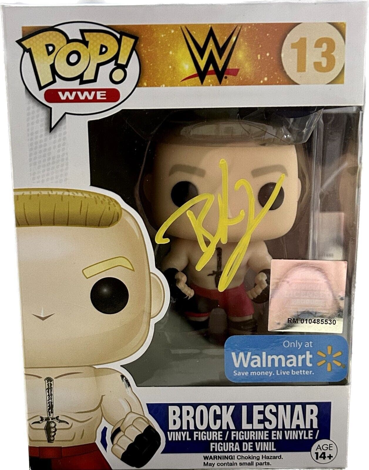 Brock Lesnar Signed Autographed Funko POP 13 JSA Authenticated Yellow Brock Lesnar Other funko-pop-13-yellow, supplier stock photo