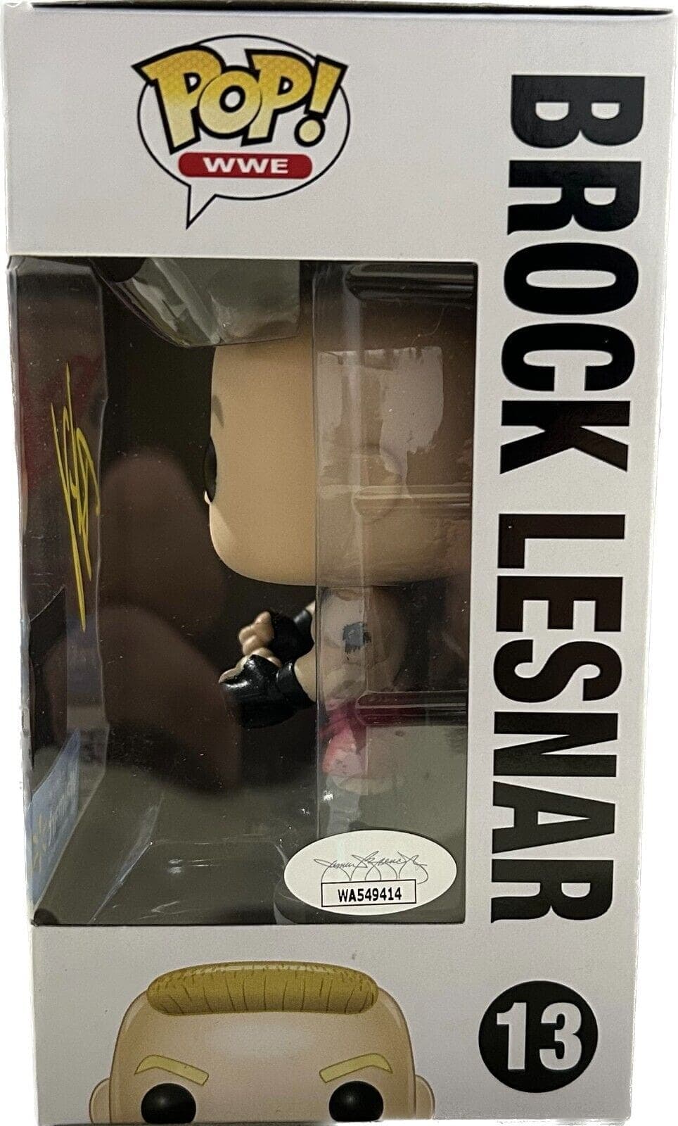 Brock Lesnar Signed Autographed Funko POP 13 JSA Authenticated Yellow Brock Lesnar Other funko-pop-13-yellow, view 2, supplier stock photo