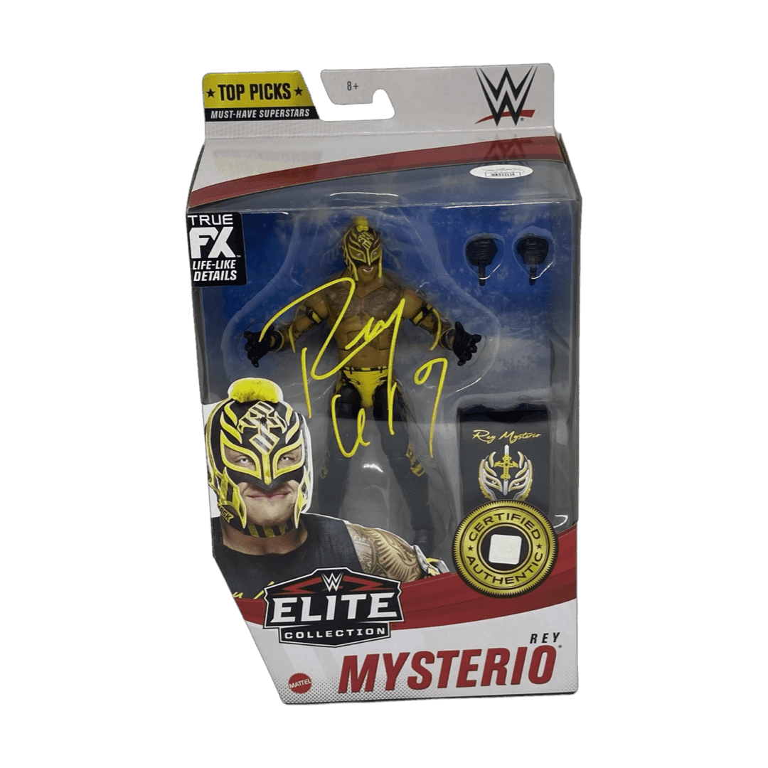 Rey Mysterio Signed Elite Top Pick Action Figure JSA Authenticated Yellow Other rey-mysterio-elite-top-pick-action, supplier stock photo