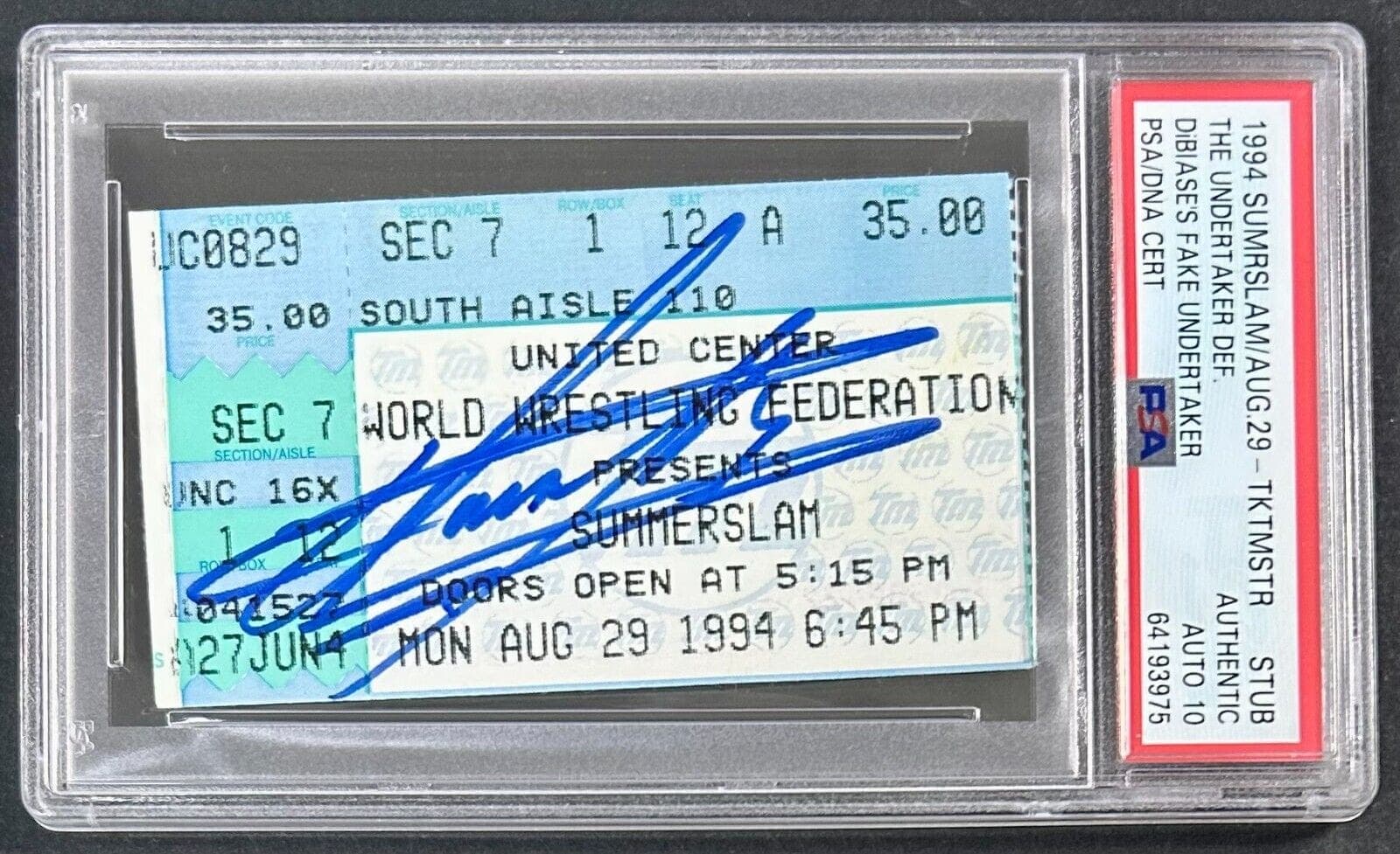 Undertaker Signed 1994 SummerSlam Ticket Stub PSA 84163975 Taker vs Fake Taker Undertaker Ticket Stub 1994-summerslam-84163975-taker-vs-fake, supplier stock photo