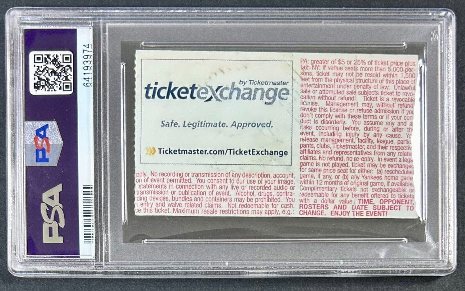 Undertaker Signed Autographed Smack Down & ECW Ticket Stub PSA Authen 84163974 Undertaker Ticket Stub smack-down-ecw-authen-84163974, view 2, supplier stock photo
