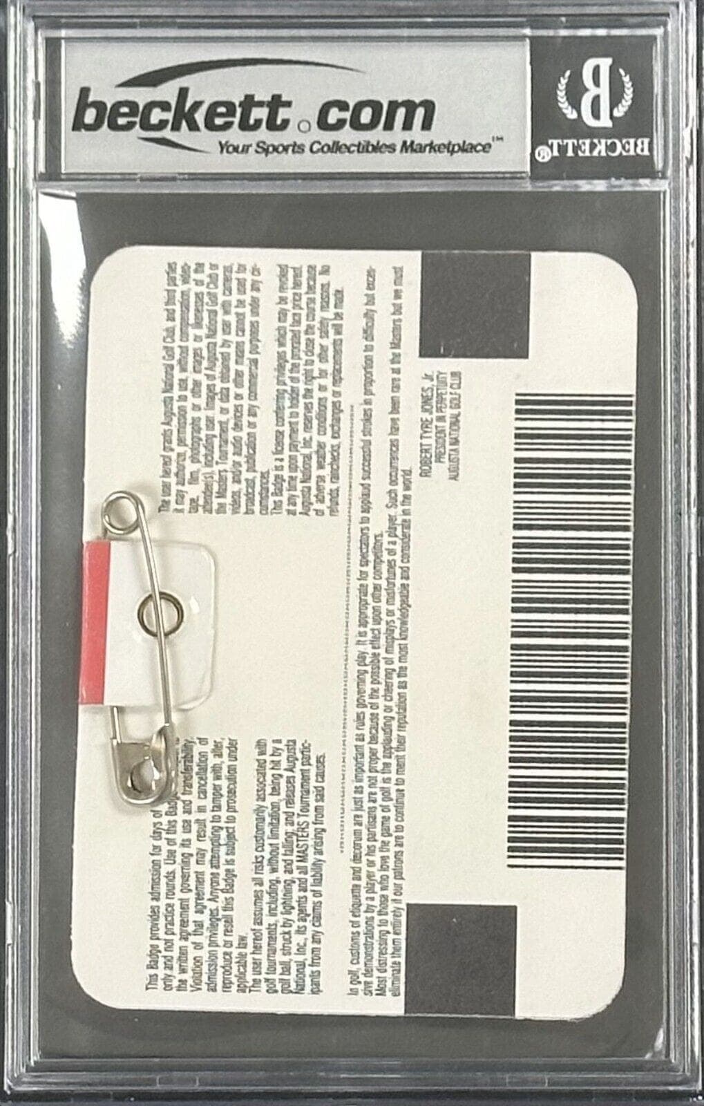 Mark O’Mera Signed 1998 Masters Badge Beckett Authentic 6 Ex-Mt 15653620 Card 15653620, view 2, supplier stock photo