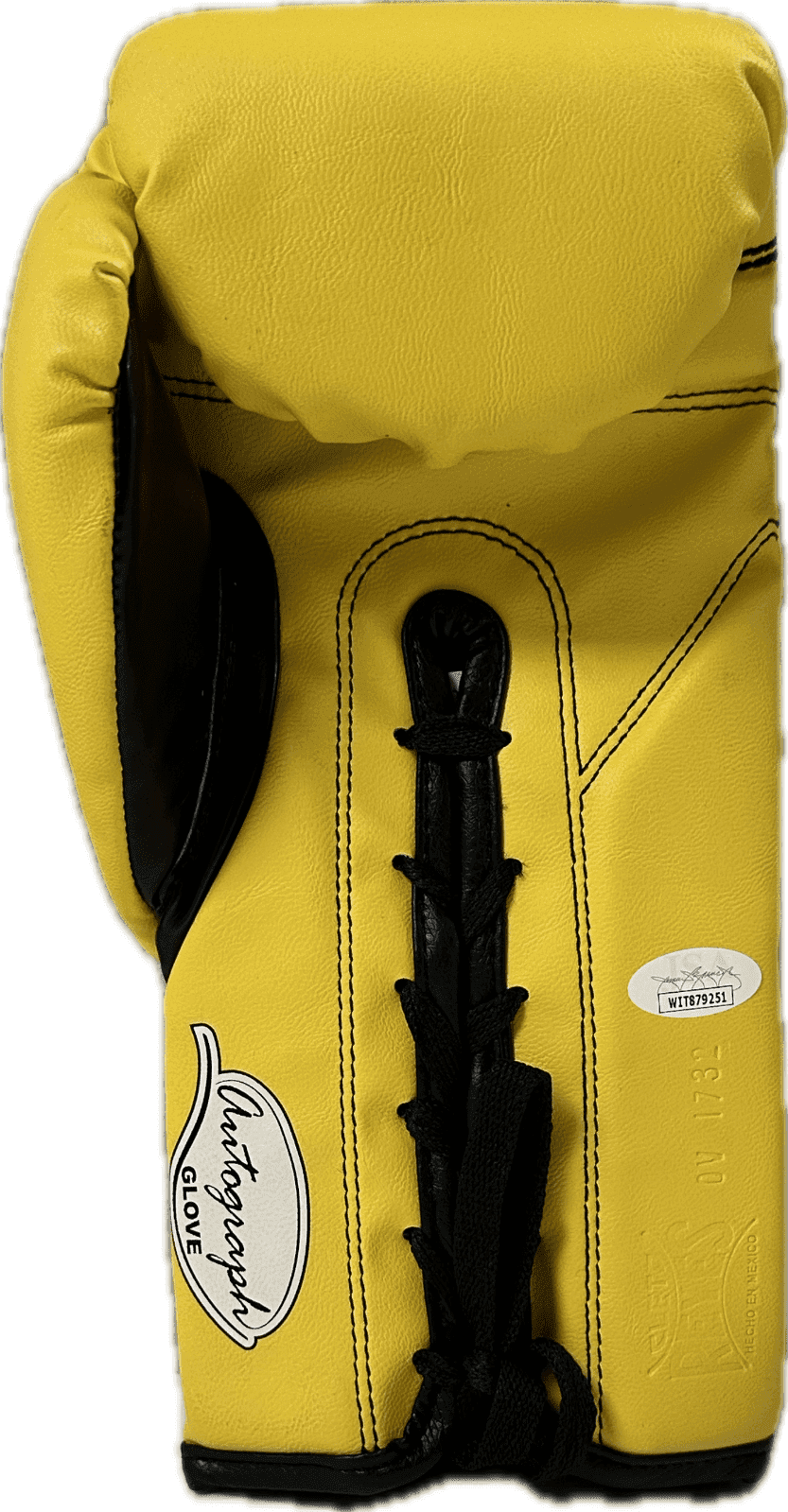 Floyd Mayweather Jr Signed Yellow Cleto Reyes Boxing Glove JSA Left w/50-0 $ Floyd Mayweather Jr. Glove yellow-cleto-reyes-boxing-left-50, view 2, supplier stock photo