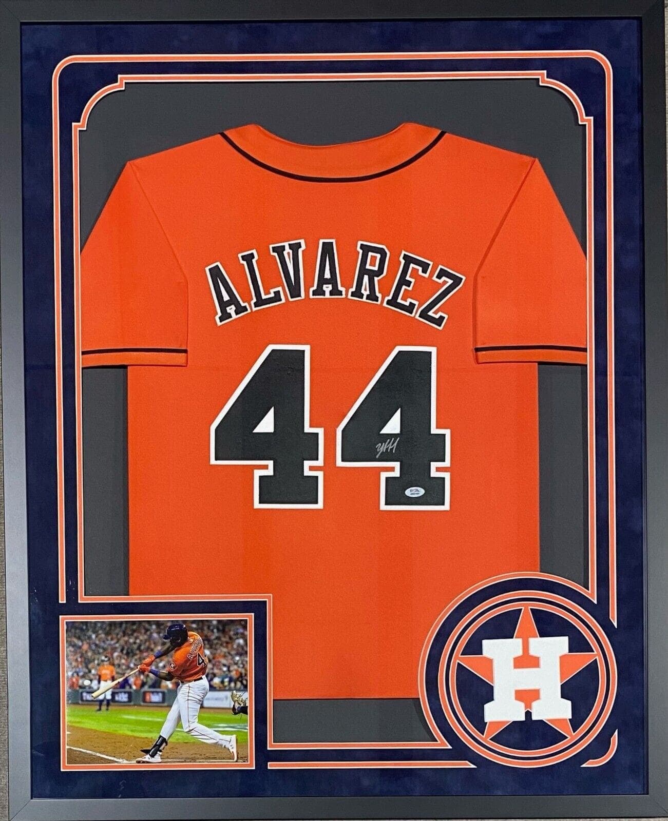 Yordan Alvarez Signed Autographed Framed Orange Jersey PSA Authenticated Yordan Alvarez Jersey yordan-alvarez-framed-orange, Houston Astros, supplier stock photo
