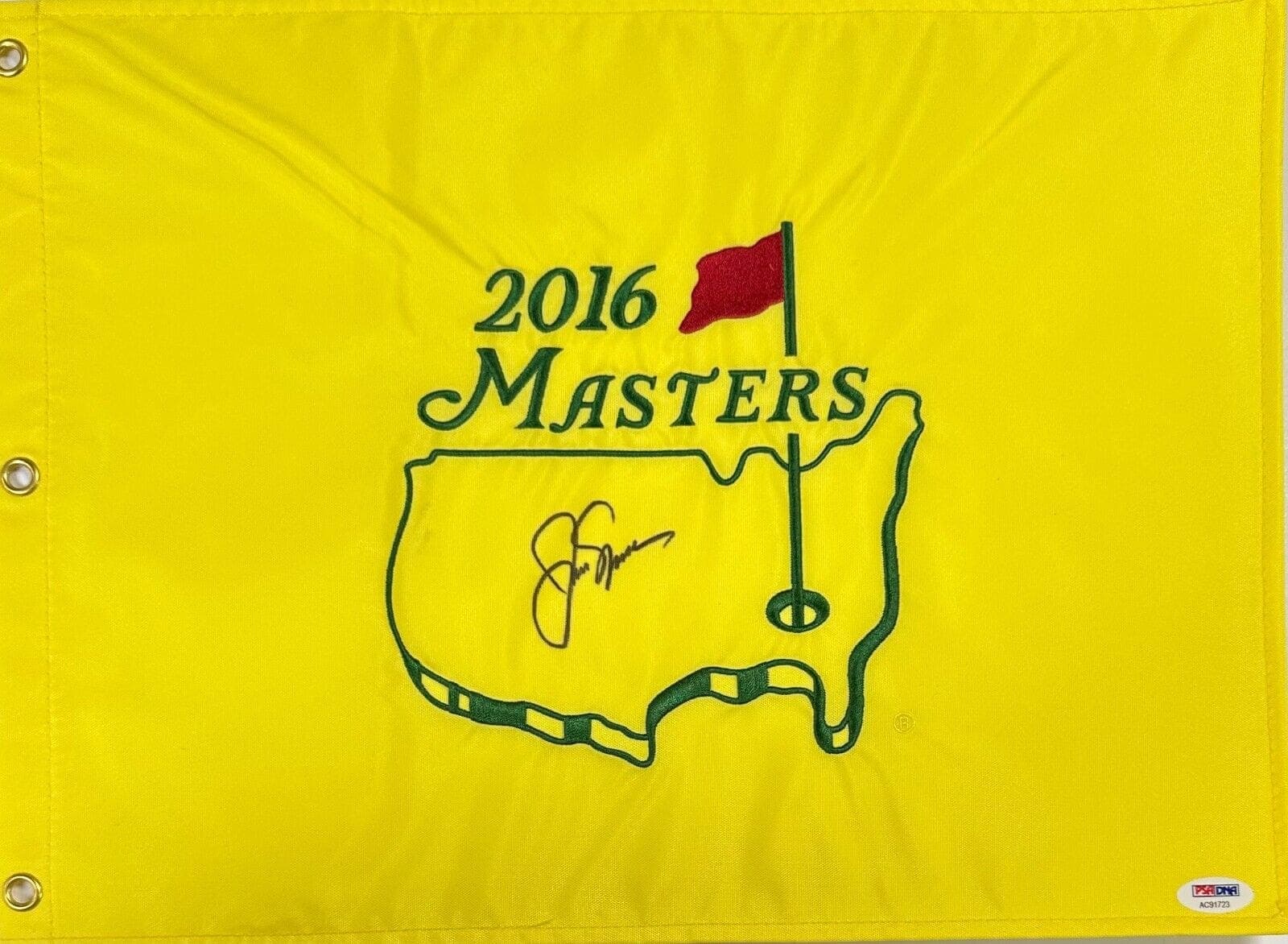 Jack Nicklaus Signed Autographed 2016 Masters Flag PSA/DNA Authentic AC91723 Jack Nicklaus Ball 2016-masters-flag-ac91723, supplier stock photo