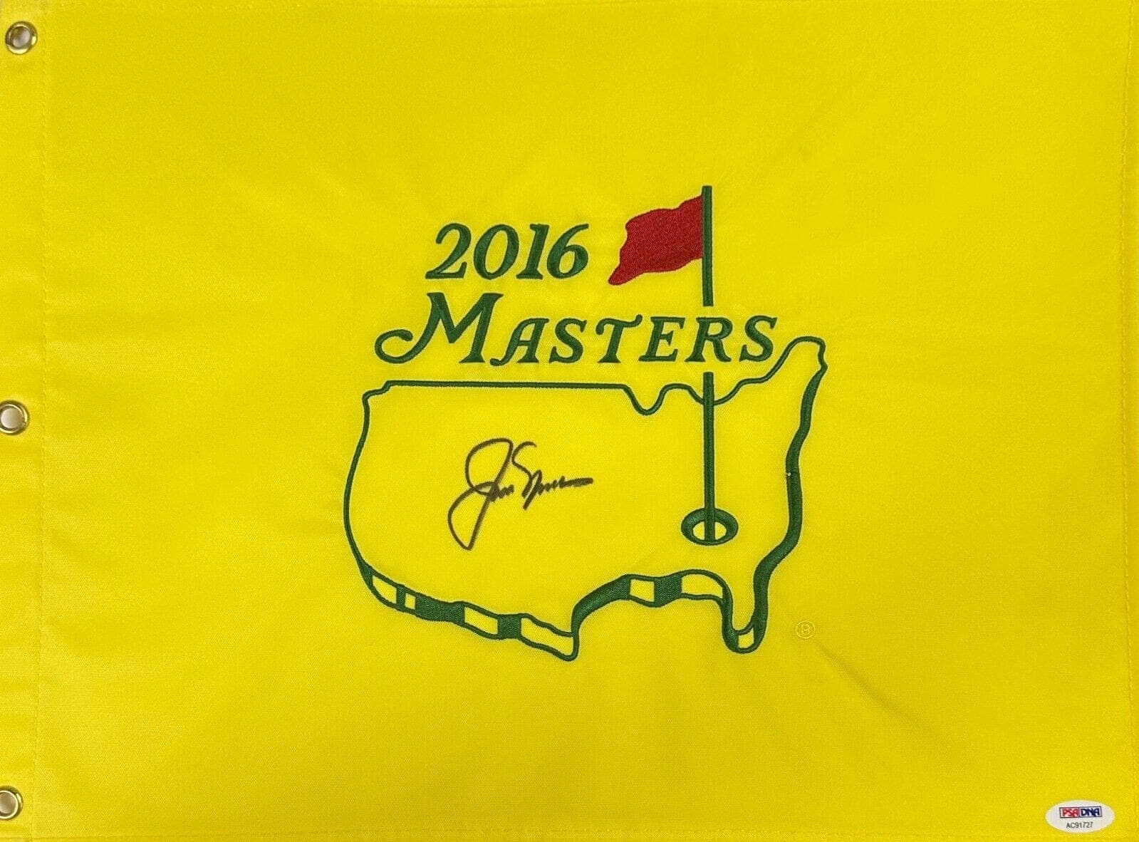 Jack Nicklaus Signed Autographed 2016 Masters Flag PSA/DNA Authentic AC91727 Jack Nicklaus Ball 2016-masters-flag-ac91727, supplier stock photo