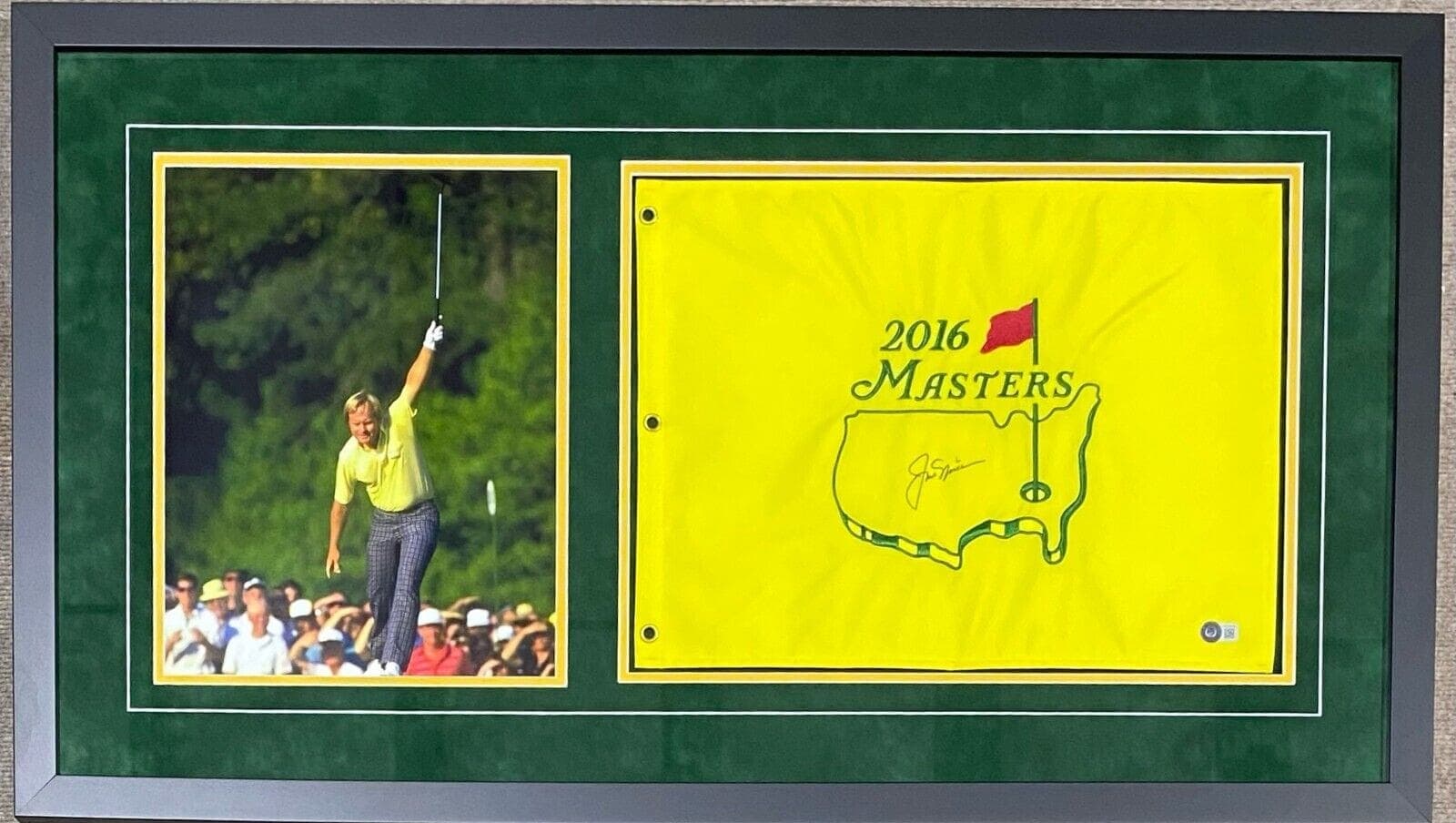 Jack Nicklaus Signed Autographed Framed Masters Flag Beckett Authenticated Jack Nicklaus Other framed-masters-flag, supplier stock photo