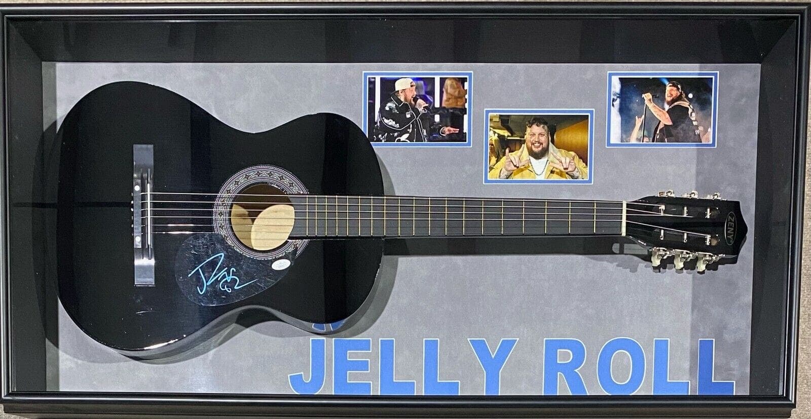 Jelly Roll Signed Black Acoustic Guitar Framed Shadowbox JSA Authentic Other jelly-roll-black-acoustic-guitar-framed, supplier stock photo