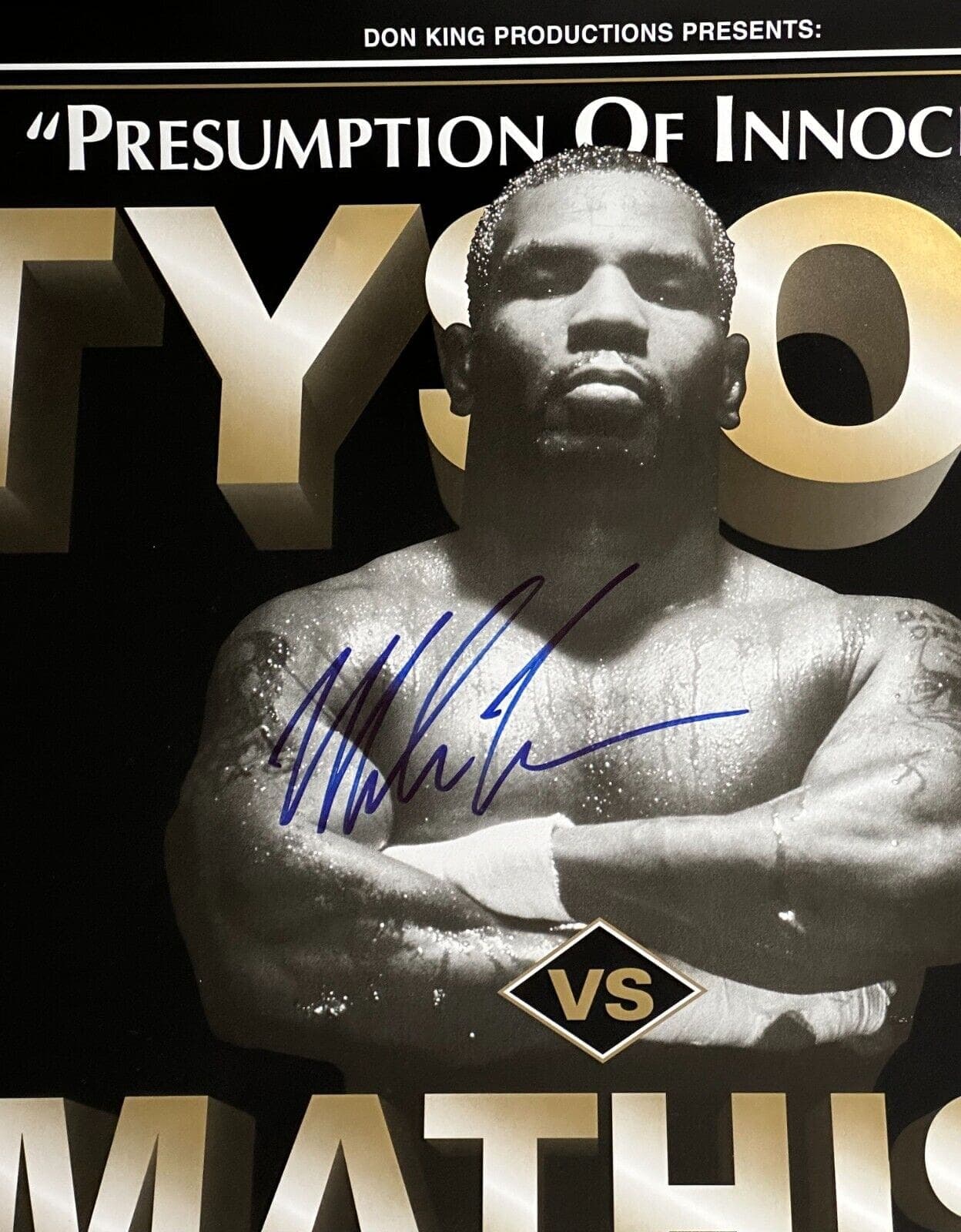 Mike Tyson vs Mathis Signed Original Fight Poster JSA & Tyson Hologram Authen Mike Tyson Other vs-mathis-original-fight-poster-hologram, view 2, supplier stock photo
