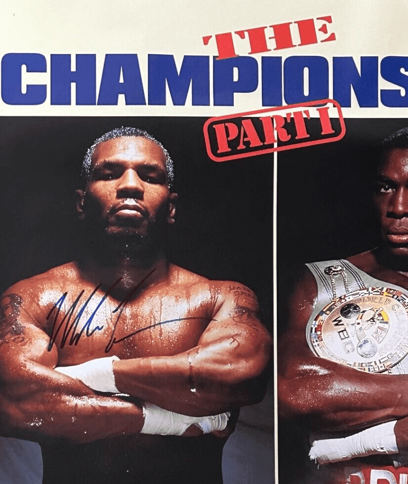 Mike Tyson vs Bruno Signed Original Fight Poster JSA & Tyson Holo Authentic Blue Mike Tyson Other vs-bruno-original-fight-poster-holo, view 2, supplier stock photo