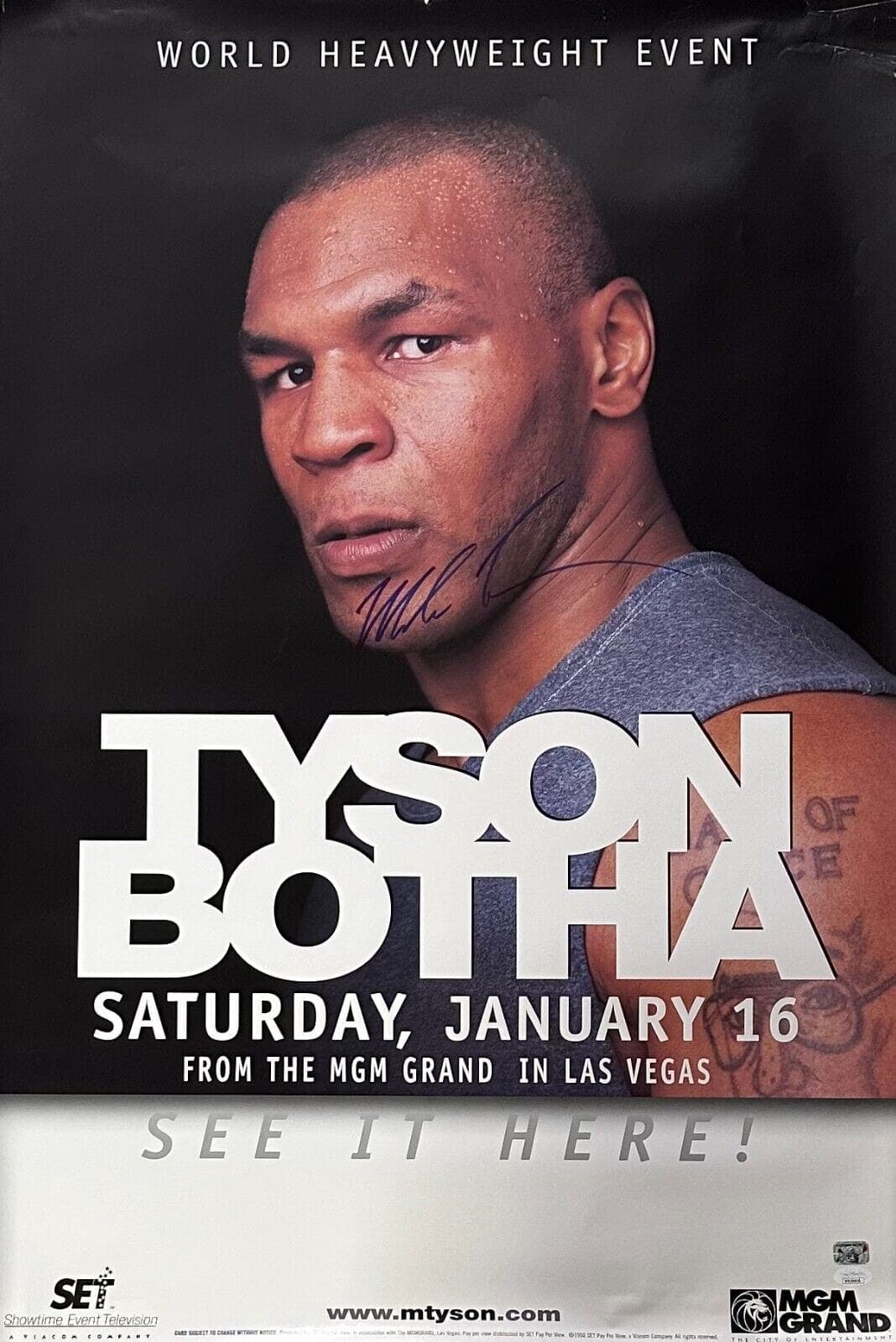 Mike Tyson vs Botha Signed Original Fight Poster JSA & Tyson Hologram Authentic Mike Tyson Other mike-tyson-vs-botha-original-fight, supplier stock photo
