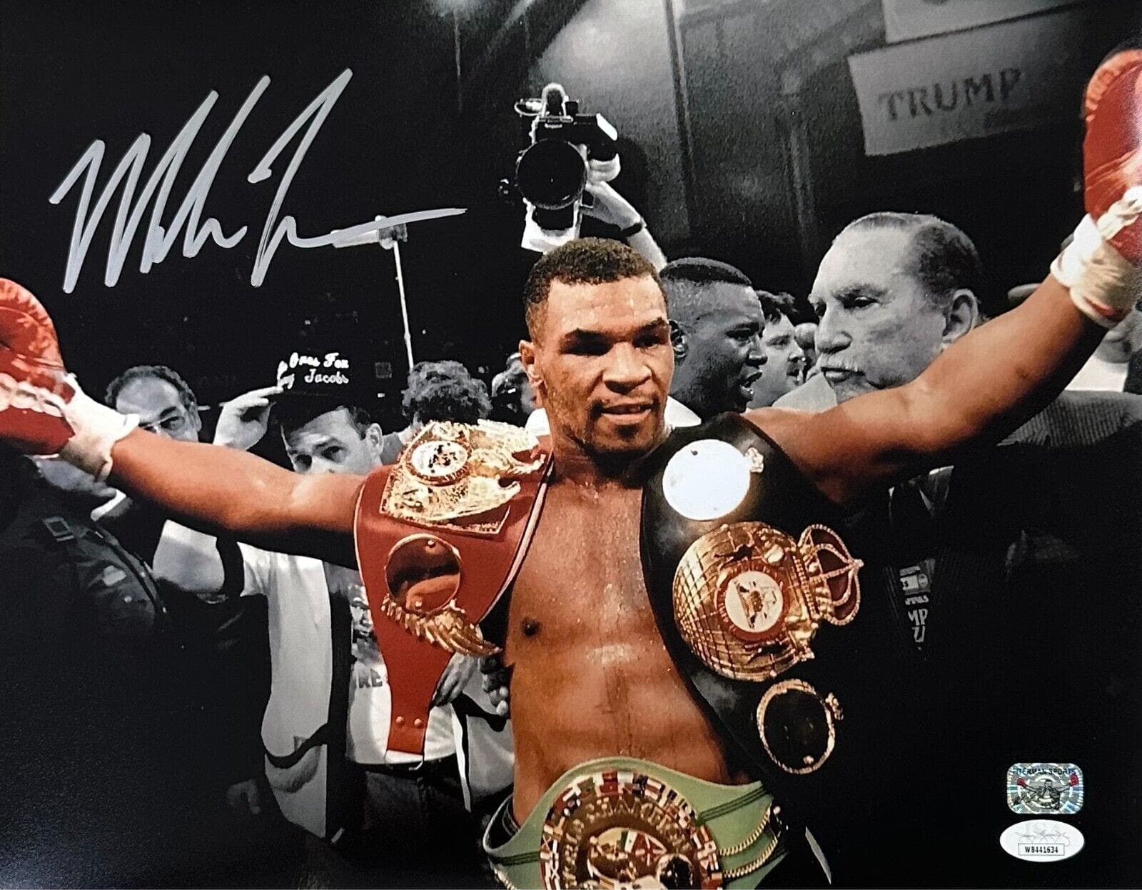 Mike Tyson Signed Autographed 11×14 Photo JSA & Mike Tyson Authentic Belts Silv Mike Tyson Photo 11x14-mike-tyson-11-14-belts-silv, supplier stock photo