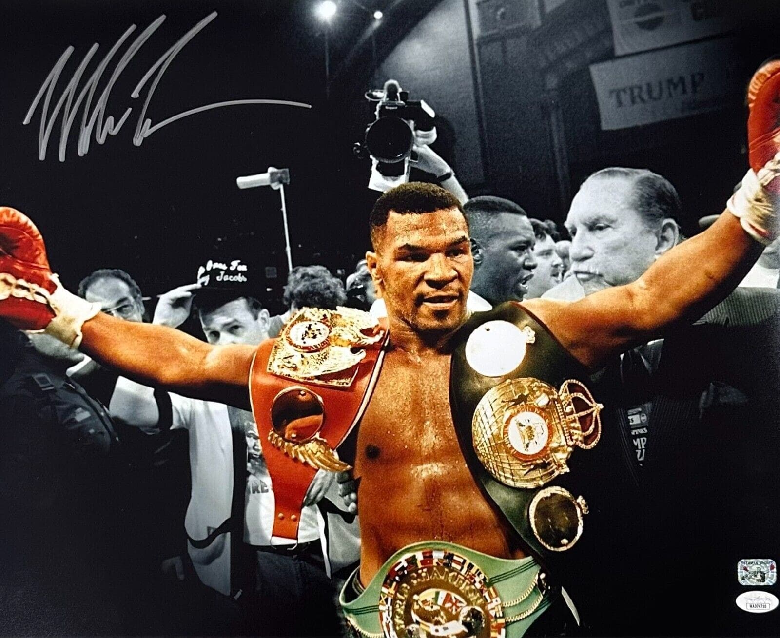 Mike Tyson Signed Autographed 16×20 Photo JSA & Mike Tyson Authentic Belts Sil Mike Tyson Photo 16x20-16-20-belts-sil, supplier stock photo