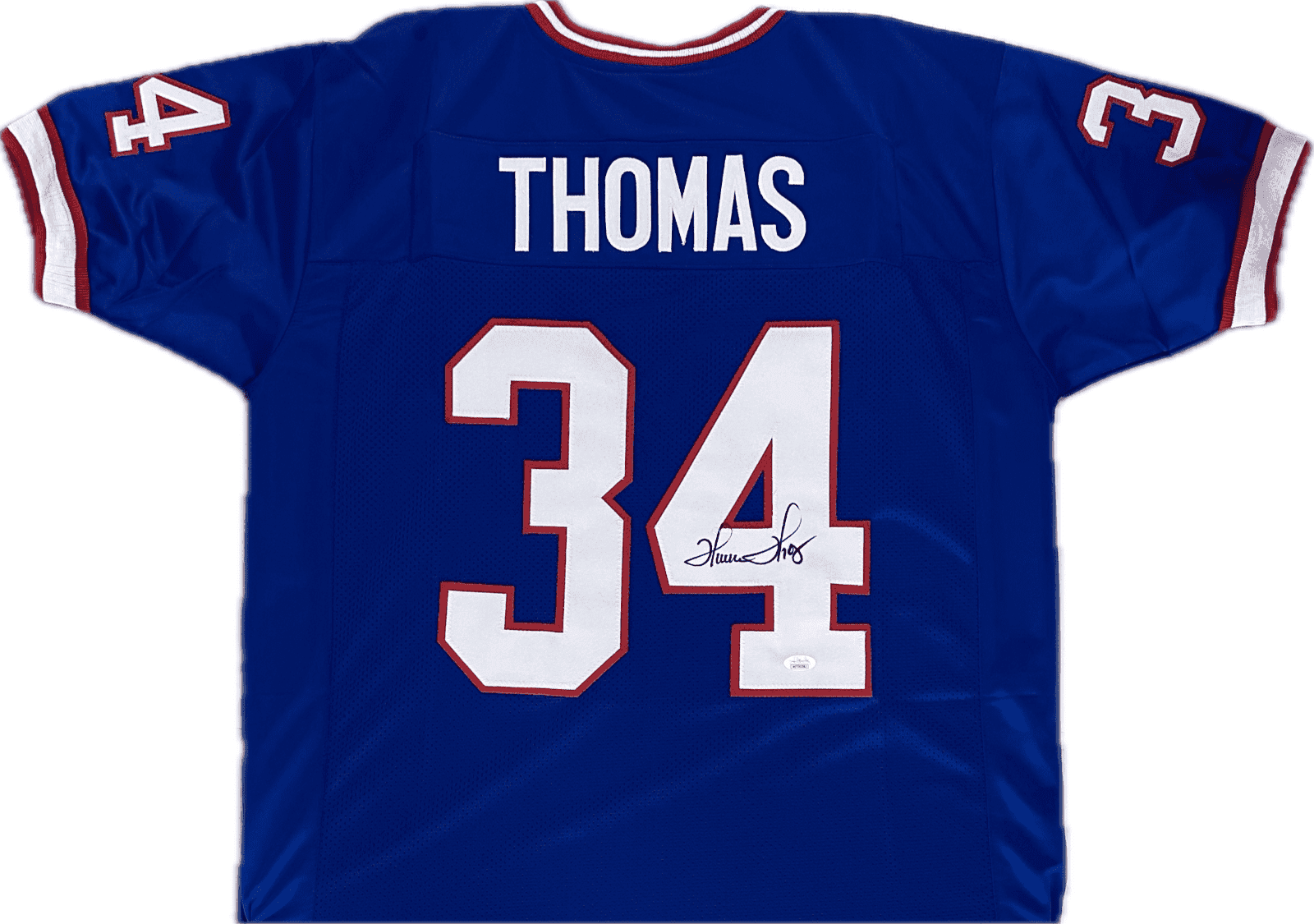 Thurman Thomas Signed Autographed Custom Blue/White Jersey JSA Authenticated Jersey thurman-thomas-blue-white, supplier stock photo
