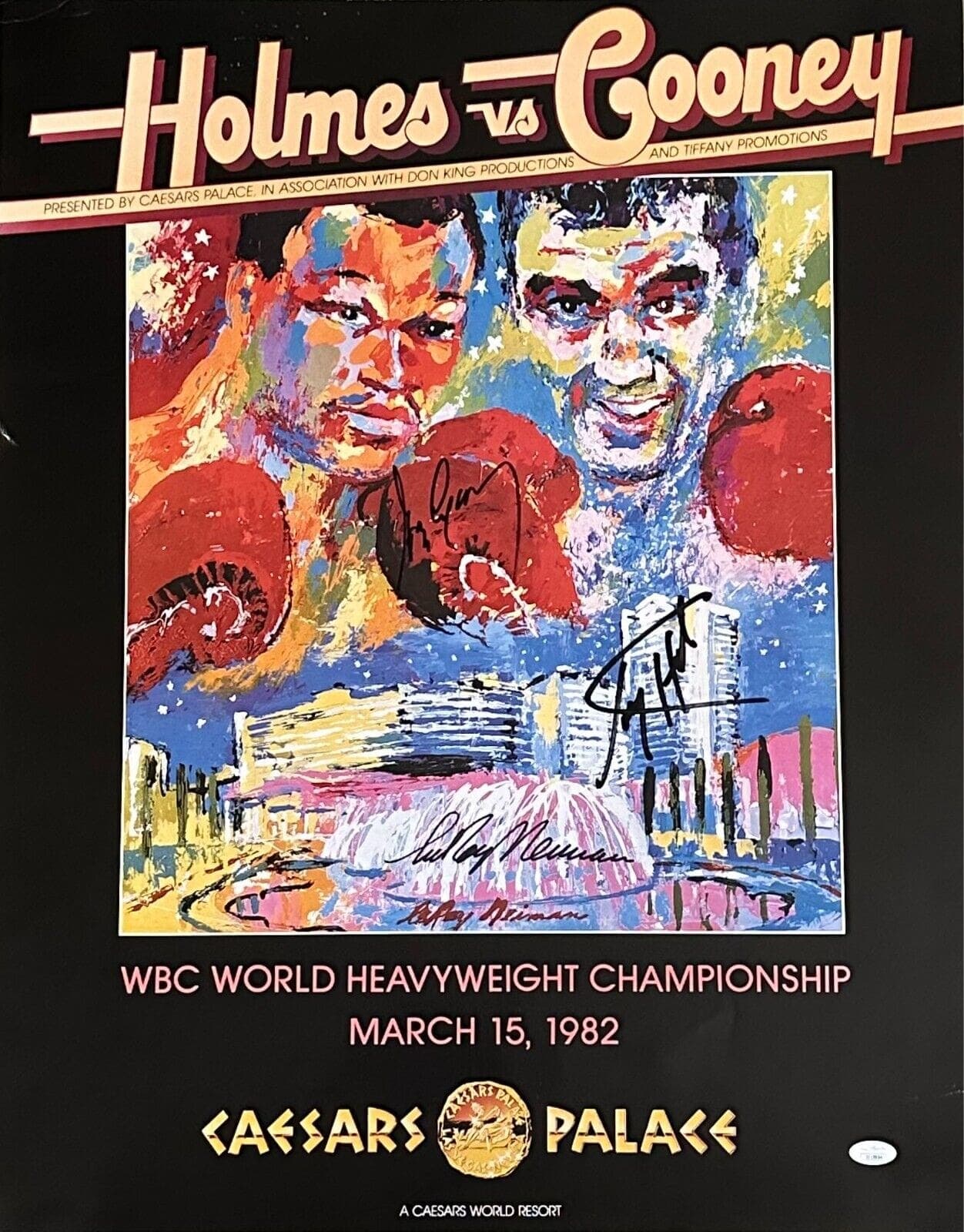Larry Holmes, Gerry Cooney & Leroy Neiman Signed Fight Poster JSA Authenticated LeRoy Neiman Other larry-holmes-gerry-cooney-leroy-neiman, supplier stock photo
