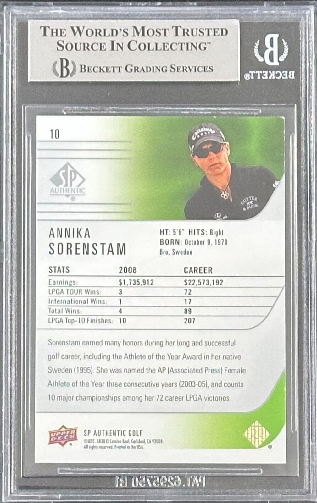 Card annika-sorestam-2021-upper-deck-sp, view 2, supplier stock photo