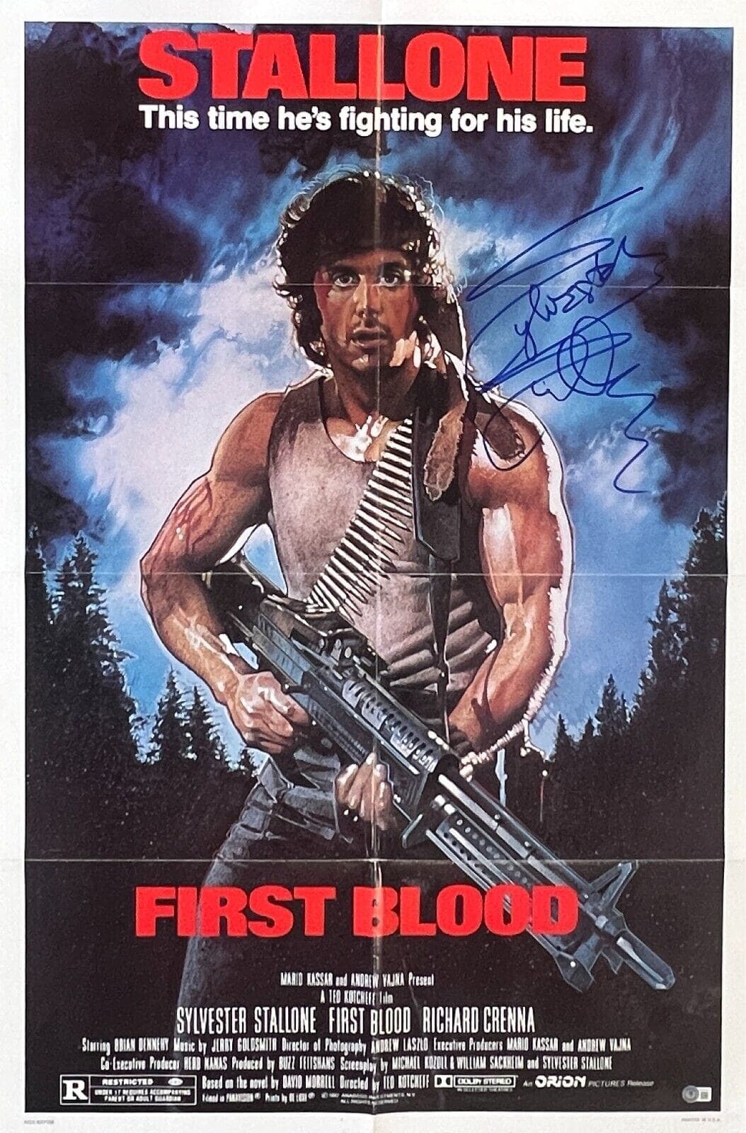 Sylvester Stallone Signed First Blood Original Movie 27×41 Poster BAS AC67505 Other 27x41-sylvester-stallone-first-blood-original, supplier stock photo