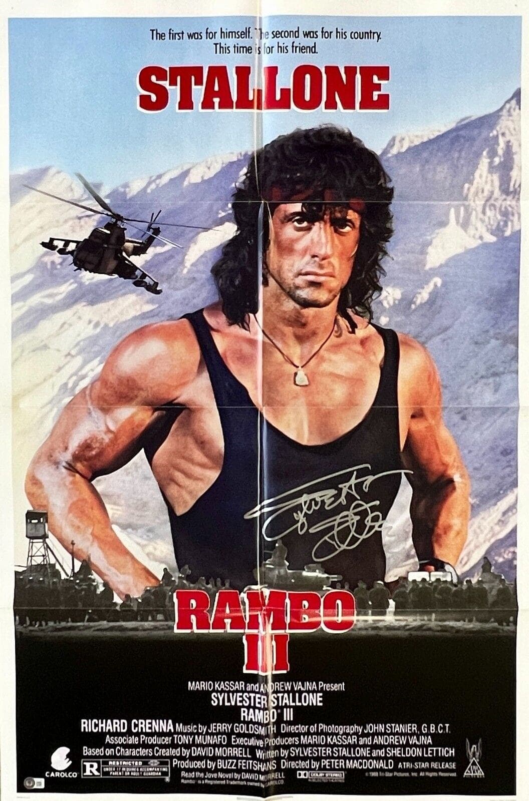 Sylvester Stallone Signed Rambo III Original Movie 27×41 Poster BAS AC67495 Sylvester Stallone Other 27x41-sylvester-stallone-rambo-iii-original, supplier stock photo