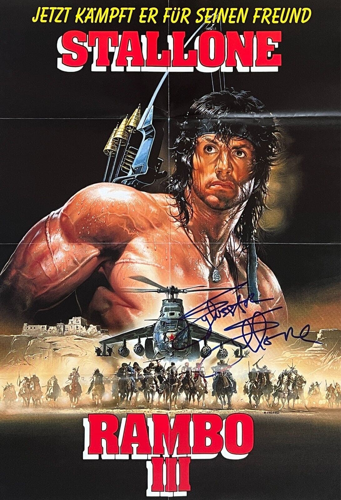 Sylvester Stallone Signed Rambo 3 Original German Movie 23×33 Poster BAS AC29751 Other 23x33-sylvester-stallone-rambo-3-original-german, supplier stock photo