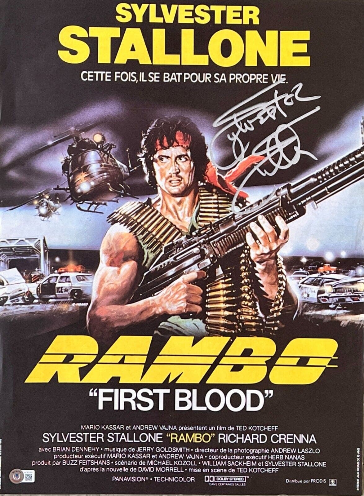 Sylvester Stallone Signed Rambo 1st Blood French Movie 15×21 Poster BAS AC67491 Other 15x21-sylvester-stallone-rambo-1st-blood-french, supplier stock photo