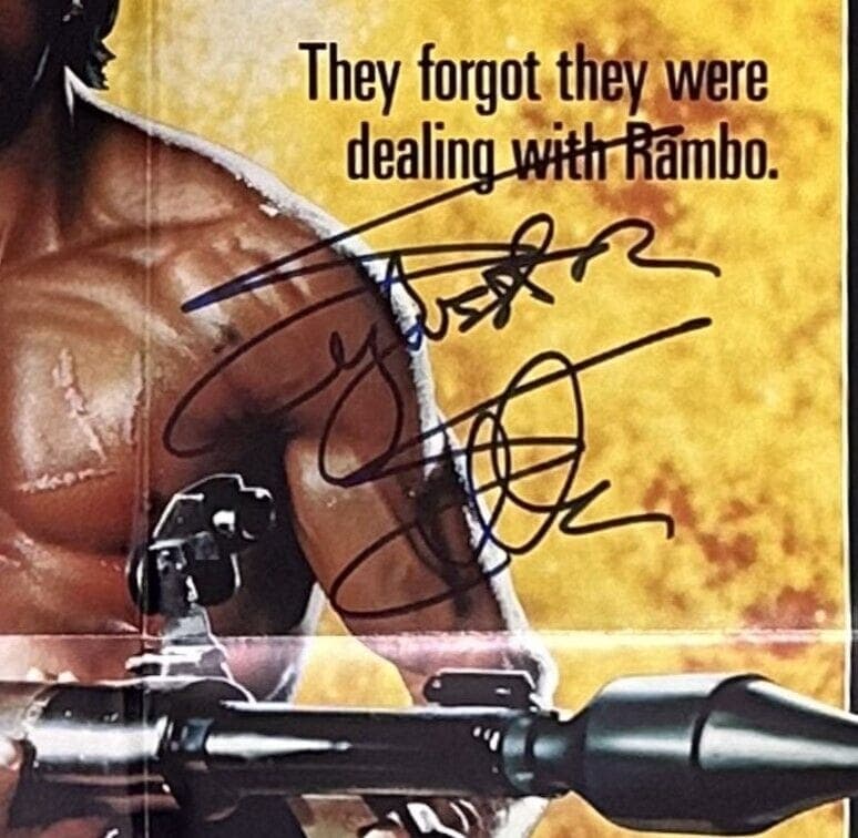 Sylvester Stallone Signed First Blood II Original Movie 27×41 Poster BAS AC67493 Sylvester Stallone Other 27x41-sylvester-stallone-first-blood-ii-original, view 2, supplier stock photo