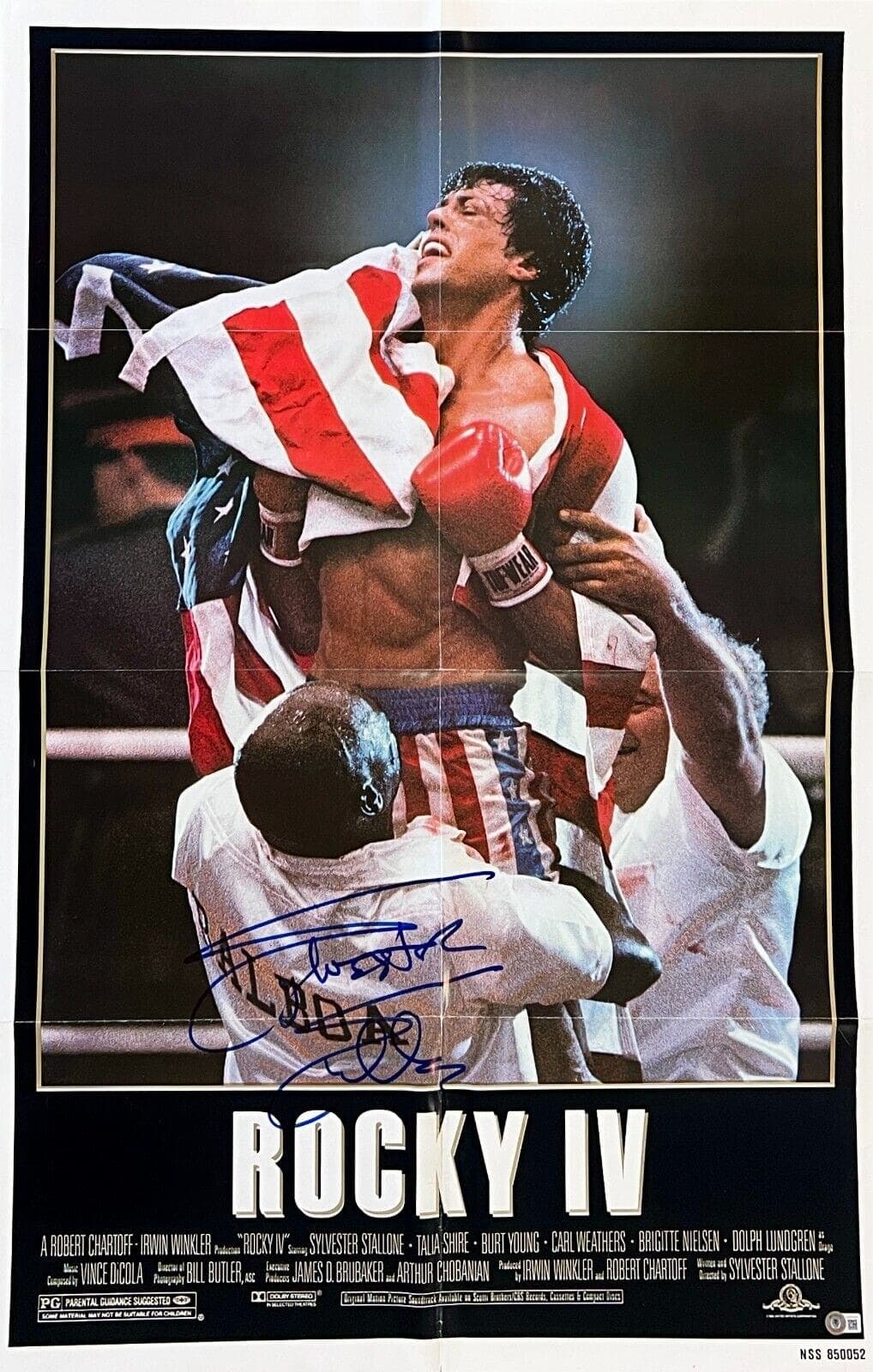 Sylvester Stallone Signed First Rocky IV Original Movie 27×41 Poster BAS AC67503 Other 27x41-sylvester-stallone-first-rocky-iv-original, supplier stock photo