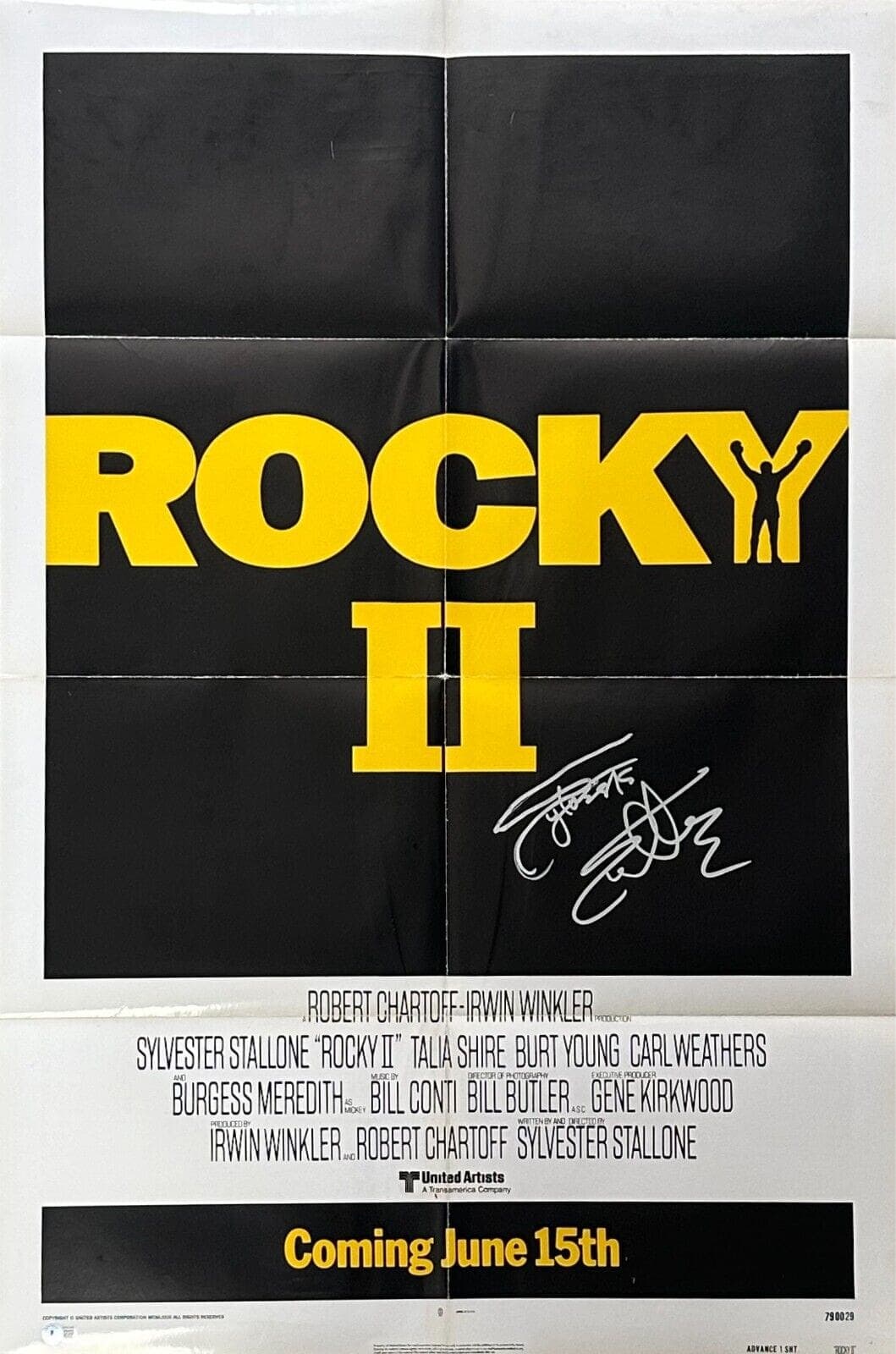 Sylvester Stallone Signed First Rocky II Original Movie 27×41 Poster BAS AC67502 Other 27x41-sylvester-stallone-first-rocky-ii-original, supplier stock photo
