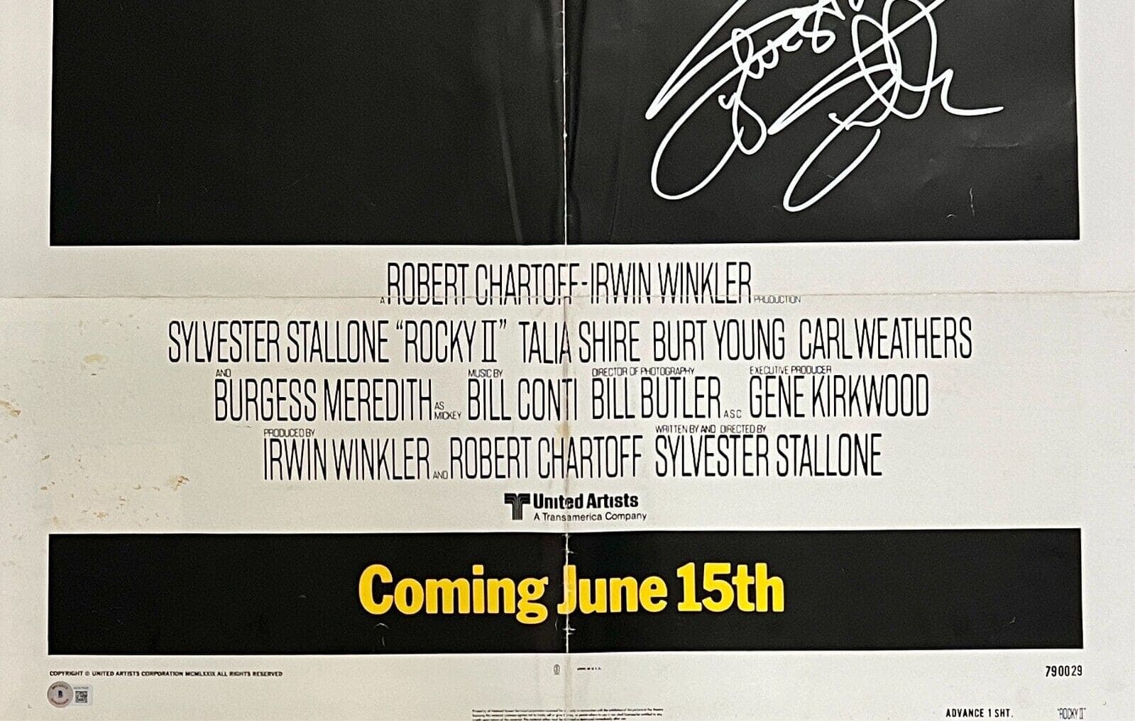 Sylvester Stallone Signed Rocky II Original Movie 27×41 Poster BAS AC67500 Other 27x41-sylvester-stallone-rocky-ii-original-movie, view 3, supplier stock photo