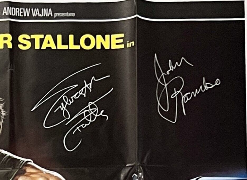 Sylvester Stallone Signed Rambo 2 Original 55×80 Italian Poster BAS AC29820 Sylvester Stallone Other 55x80-sylvester-stallone-rambo-2-original-55, view 2, supplier stock photo