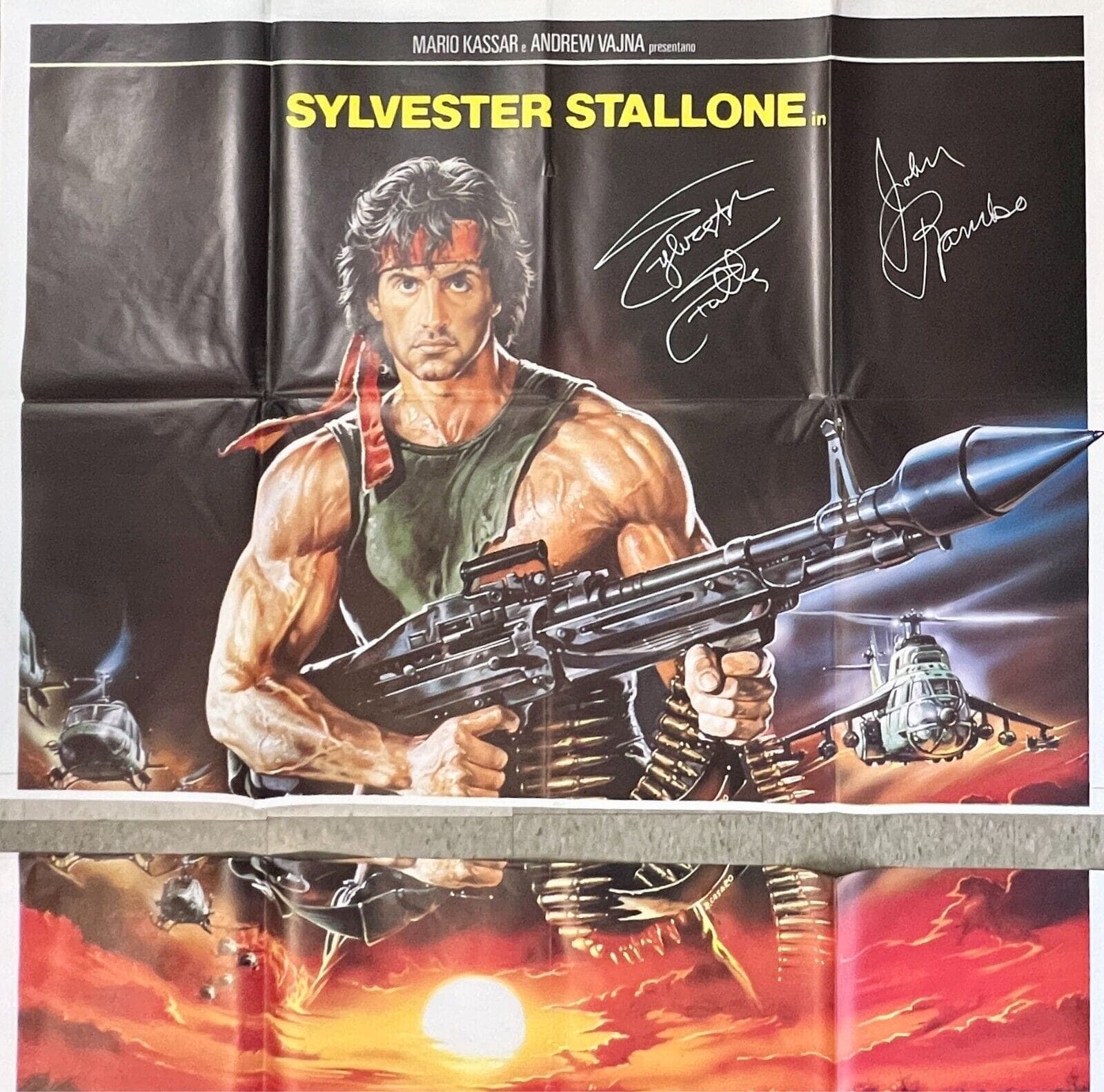 Sylvester Stallone Signed Rambo 2 Original 55×80 Italian Poster BAS AC29820 Sylvester Stallone Other 55x80-sylvester-stallone-rambo-2-original-55, view 3, supplier stock photo