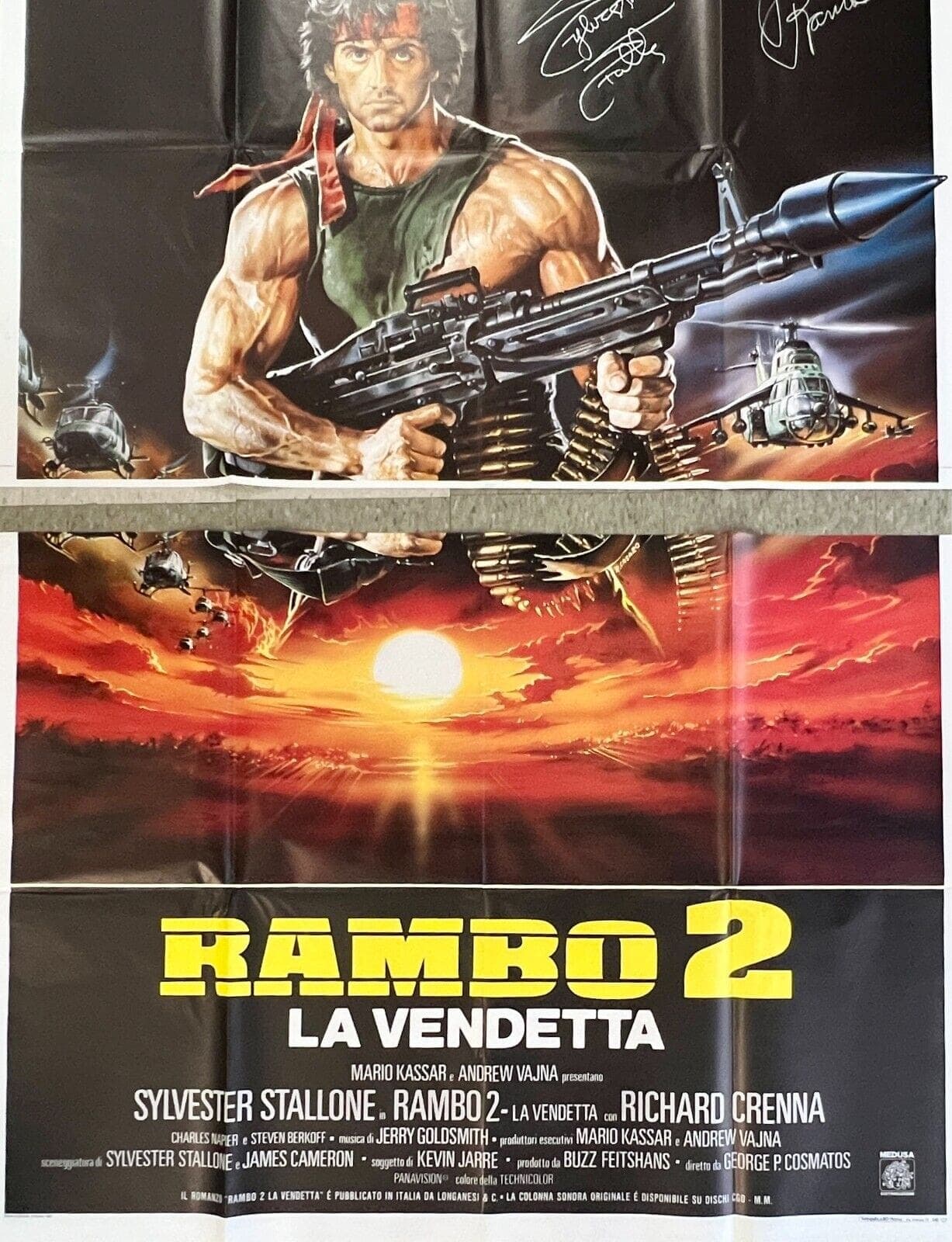 Sylvester Stallone Signed Rambo 2 Original 55×80 Italian Poster BAS AC29820 Sylvester Stallone Other 55x80-sylvester-stallone-rambo-2-original-55, view 4, supplier stock photo