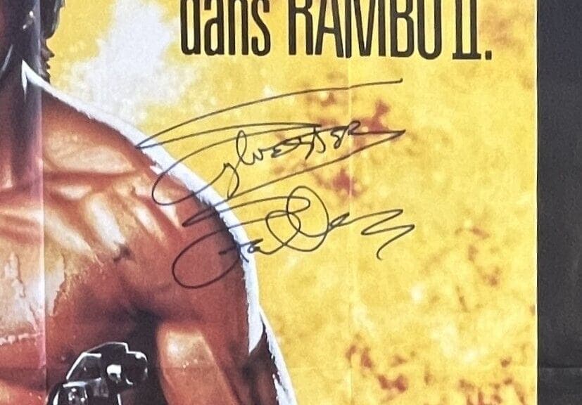 Sylvester Stallone Signed Rambo II Original 45×63 French Poster BAS AC67510 Sylvester Stallone Other 45x63-sylvester-stallone-rambo-ii-original-45, view 2, supplier stock photo