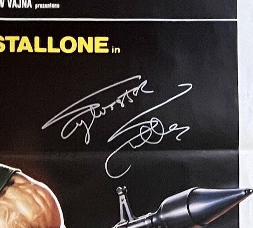 Sylvester Stallone Signed Rambo II Original 39×55 Italian Poster BAS AC67511 Sylvester Stallone Other 39x55-sylvester-stallone-rambo-ii-original-39, view 2, supplier stock photo
