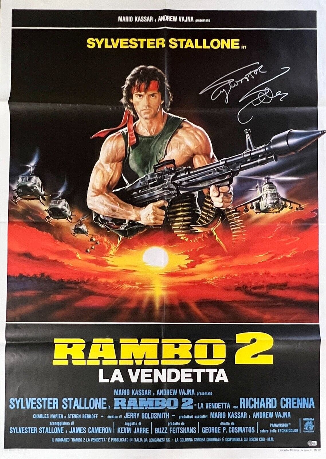 Sylvester Stallone Signed Rambo II Original 39×55 Italian Poster BAS AC67511 Sylvester Stallone Other 39x55-sylvester-stallone-rambo-ii-original-39, supplier stock photo