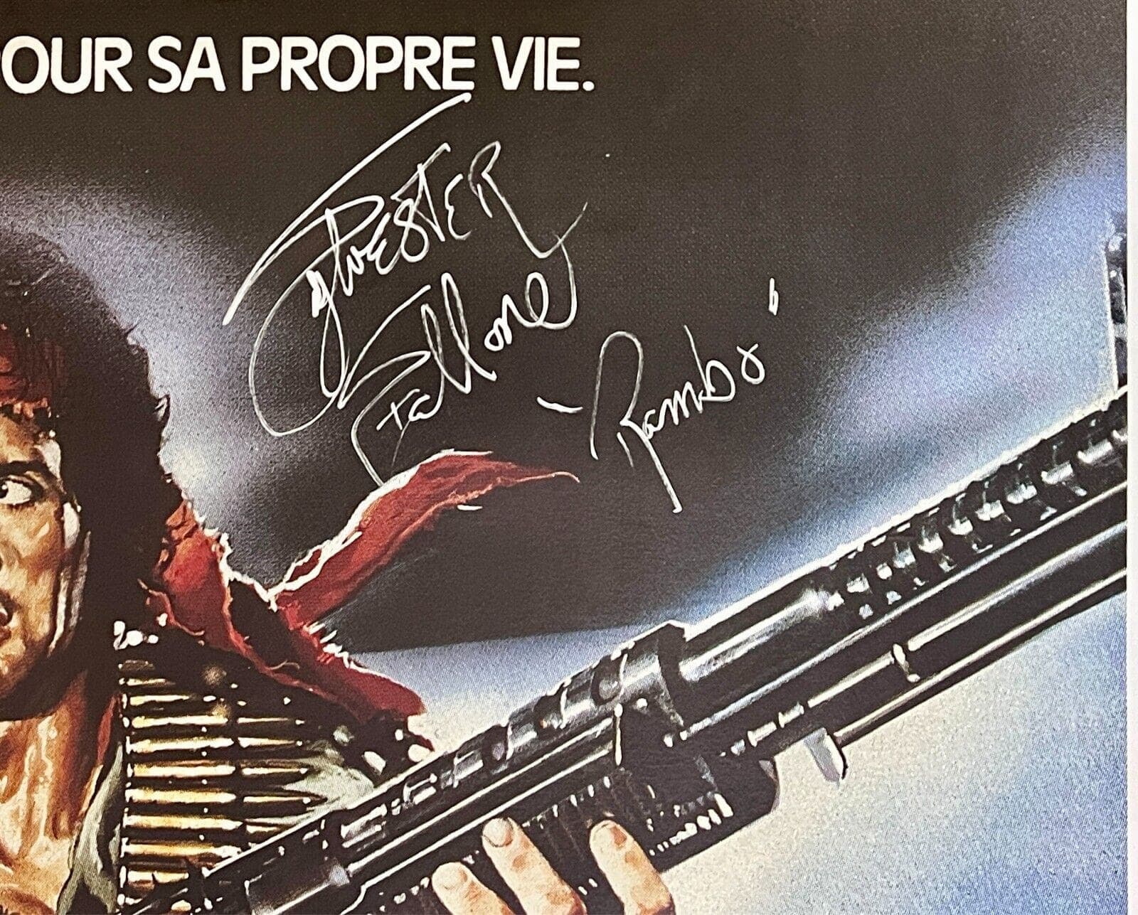 Sylvester Stallone Signed Rambo I Original 46×62 Linen-Backed Poster BAS AC29826 Sylvester Stallone Other 46x62-sylvester-stallone-rambo-original-46-62, view 2, supplier stock photo