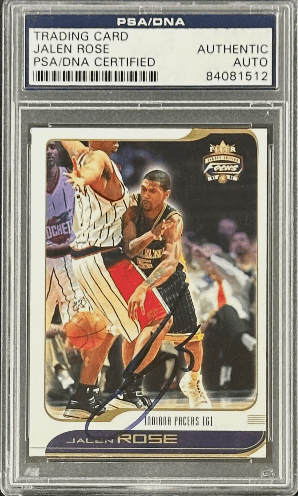 Jalen Rose Signed 2001-02 Fleer Card #94 PSA/DNA Indiana Pacers Jalen Rose Card jalen-rose-2001-02-fleer-94, supplier stock photo