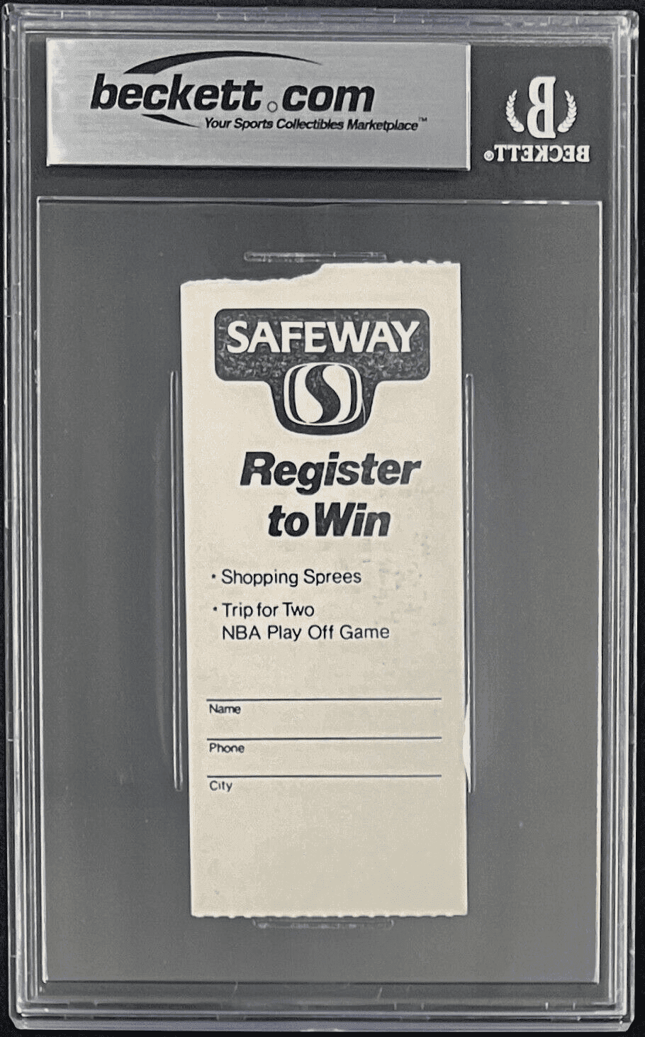 Clyde Drexler Signed Trail Blazers NBA Debut Ticket Stub Beckett 4 VG-EX Auto 10 Clyde Drexler Ticket Stub nba-debut-4-vg-ex-auto, Portland Trail Blazers, view 2, supplier stock photo