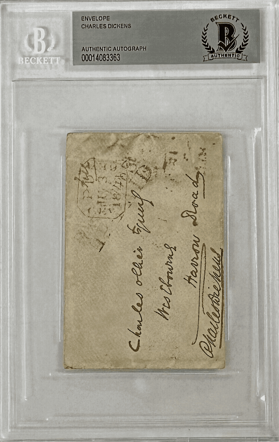 Charles Dickens Signed Autographed Envelope Beckett 14083363 Other charles-dickens-envelope-14083363, view 2, supplier stock photo
