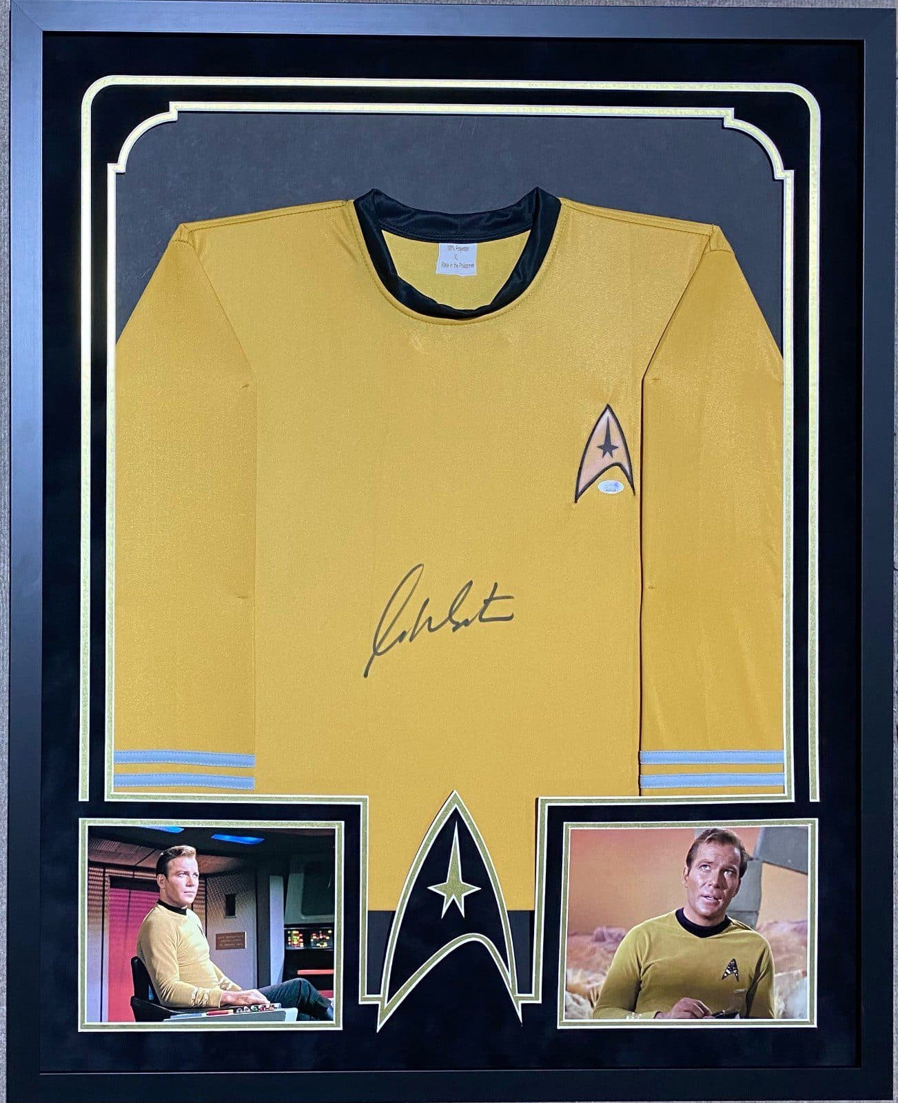 William Shatner Capt Kirk Signed Autographed Framed Shirt JSA Authentication Other william-shatner-capt-kirk-framed-shirt, supplier stock photo
