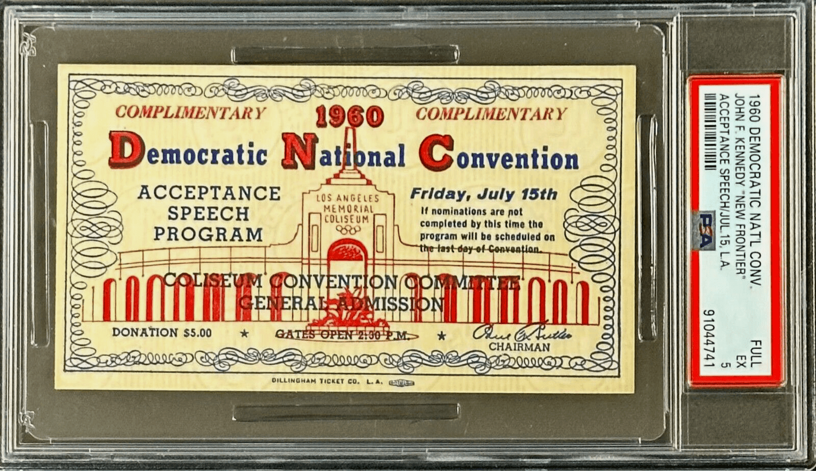 John F Kennedy 1960 Democratic National Convention Acceptance Speech Ticket A Ticket Stub john-kennedy-1960-democratic-national, supplier stock photo