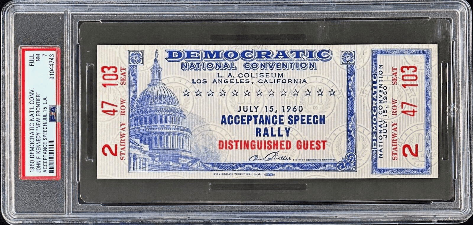 John F Kennedy 1960 Democratic National Convention Acceptance Speech Ticket C Ticket Stub john-kennedy-1960-democratic-national, supplier stock photo