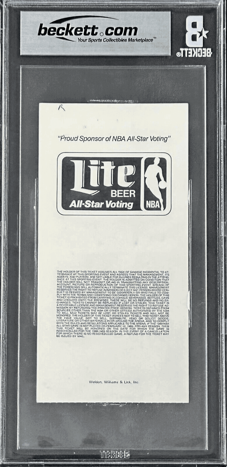 Karl Malone Signed 1989 NBA All Star Game Beckett VG-EX 4 Ticket Stub Malone MVP Ticket Stub karl-malone-1989-nba-all-star, view 2, supplier stock photo
